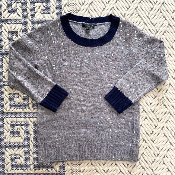 NWOT J Crew Womens Mohair Blend Sweater Size XS Gray Sequins Embellished HOLIDAY - Picture 5 of 11